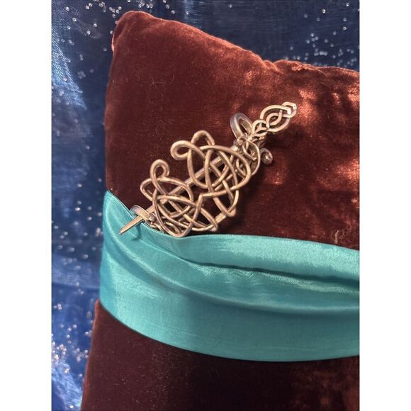 2-Silver Toned Celtic Knot Metal Viking Filigree Hair Slide Stick Clip - Picture 10 of 10